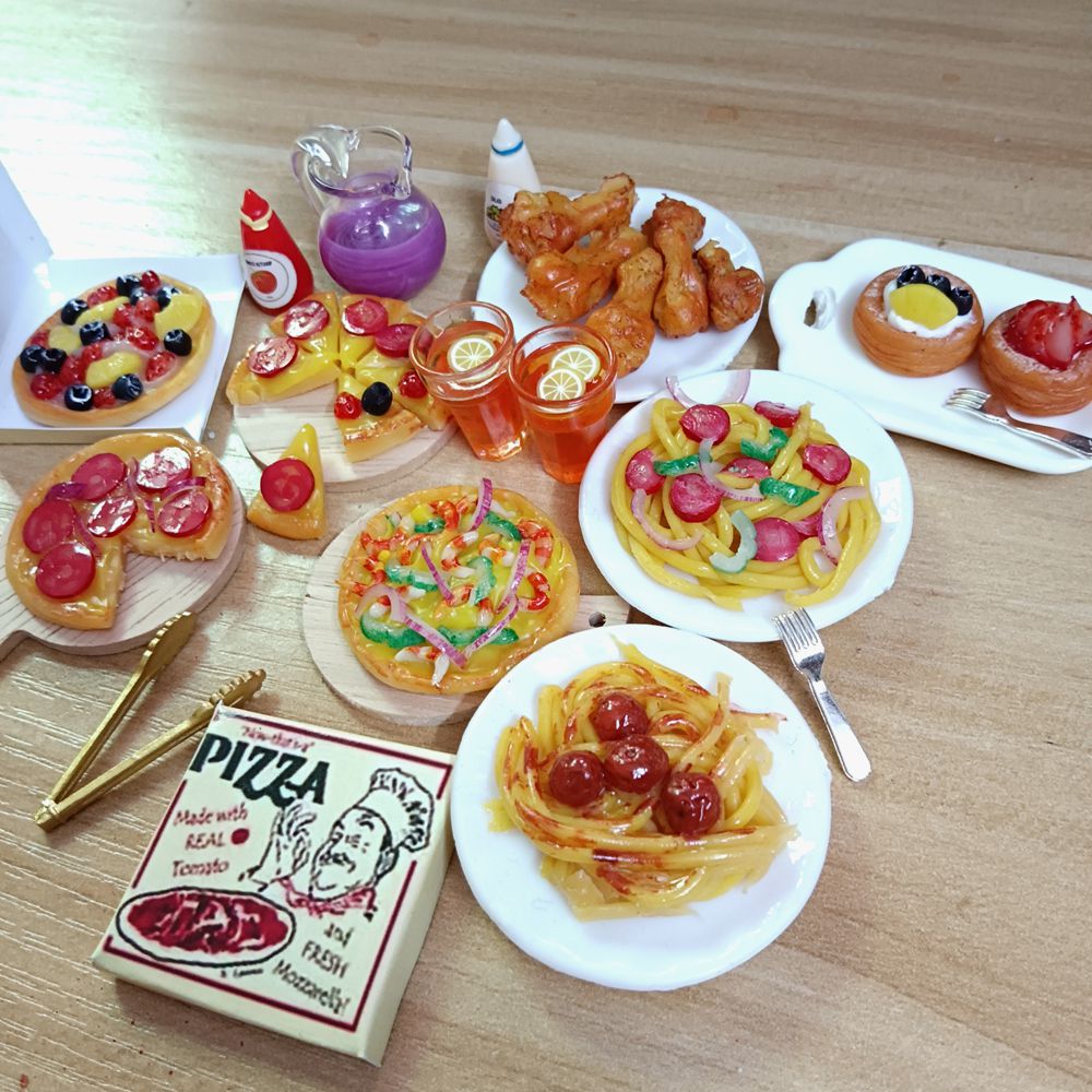 Model Kit Gundam Hg - 1/6 Scale Dollhouse Miniature Pizza Chicken