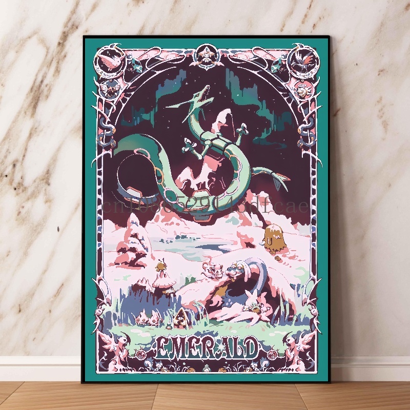 Pokemon Retro Cartoon Poster C - Model Kit Rayquaza 评论和价格