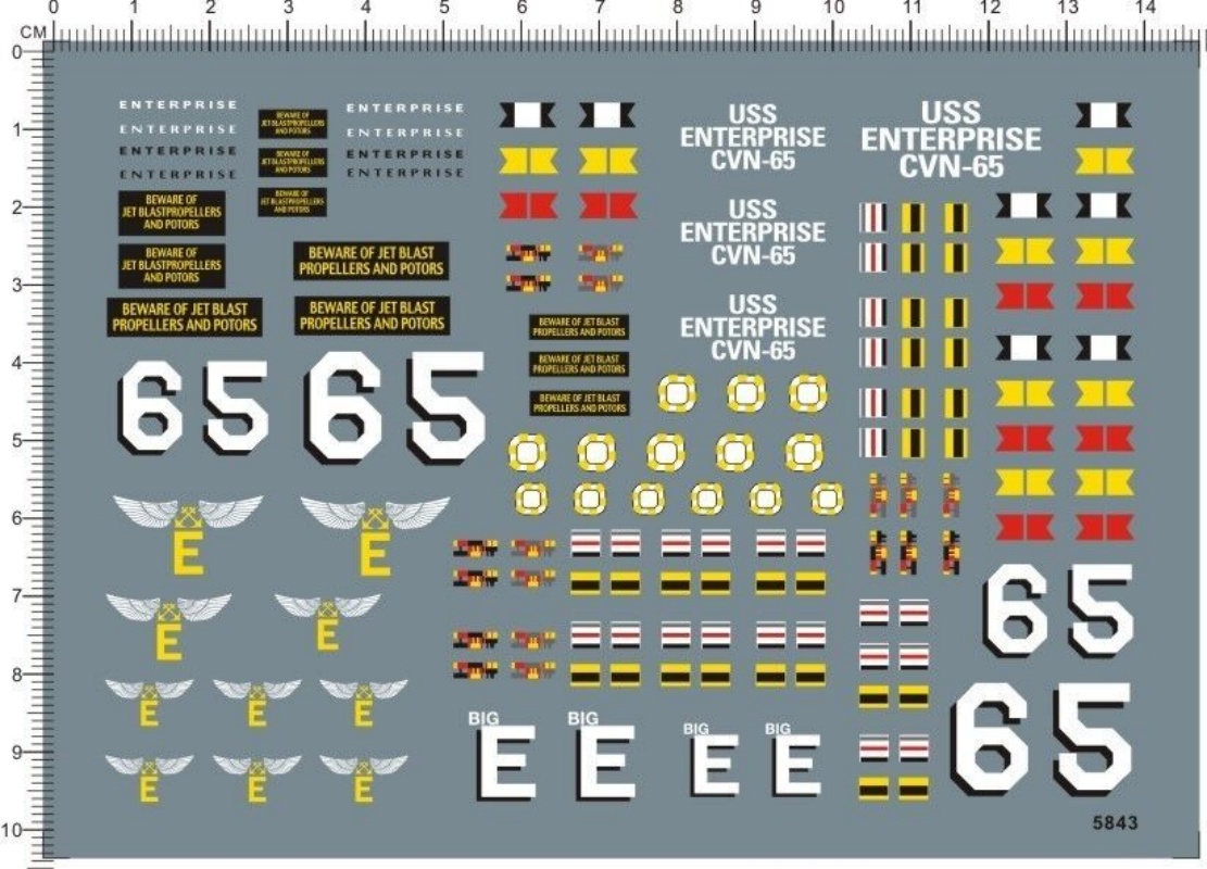 Water Slide Decal for 1/350 Sc - Model Kit Uss Enterprise 评论和价格
